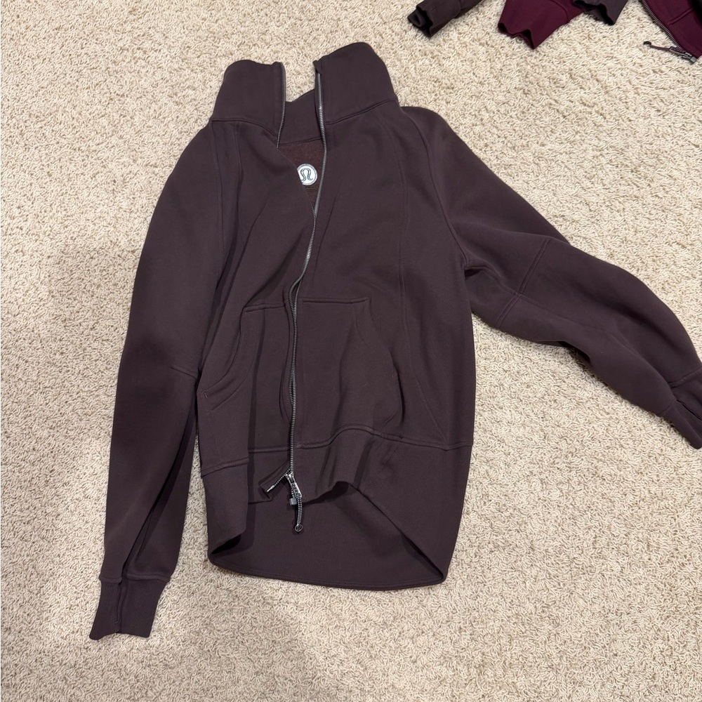 lululemon athletica espresso funnel full zip scuba